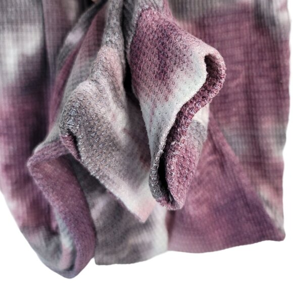 SO Lounge Life Pants Pink XS Tie Dye PJ Long Jogger Pull On Waffle Sweatpants - Picture 4 of 7